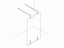 Afbeelding van Inloopdouche vaste wand vrijstaand +  2x verhoogde RVS vrijstaand stabilisatiestang