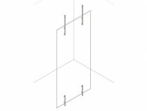 Afbeelding van Inloopdouche vaste wand vrijstaand + 2x RVS plafondmontage