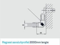 Afbeelding van Magneet aansluitprofiel 2000mm lengte