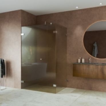 Foto van Cabine met deur en vast deel aan sluitzijde