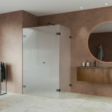 Foto van Cabine met deur en vast deel aan sluitzijde